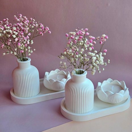 Lotus Candle with Vase & Tray Lotus Candle with Vase & Tray