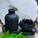 Black Concrete Lotus Scented Candle Vase Set – Alif