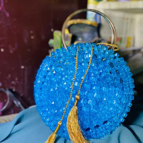 Blue Beaded Bag for Elegant Occasions Blue Beaded Bag for Elegant Occasions