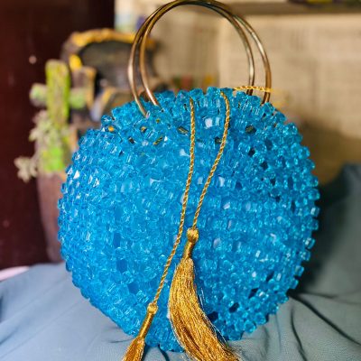 Blue Beaded Bag for Elegant Occasions Alif