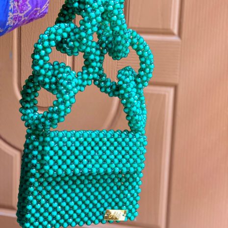 Green Ring Beaded Bag for Bold Style Statements Green Ring Beaded Bag for Bold Style Statements
