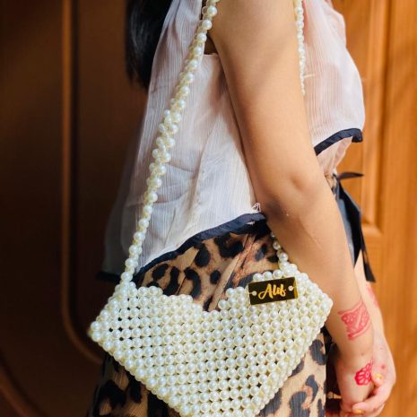 Heart Pearl Beaded Bag for Elegant Events - Alif