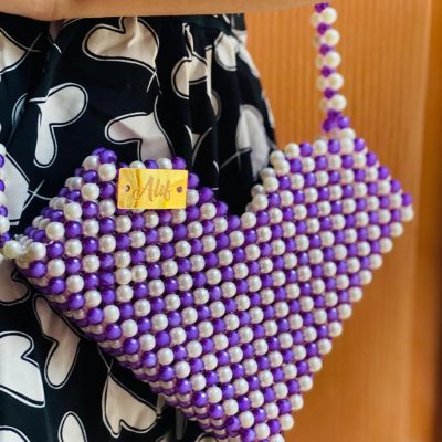 Heart Purplel Beaded Bag for Elegant Events - Alif