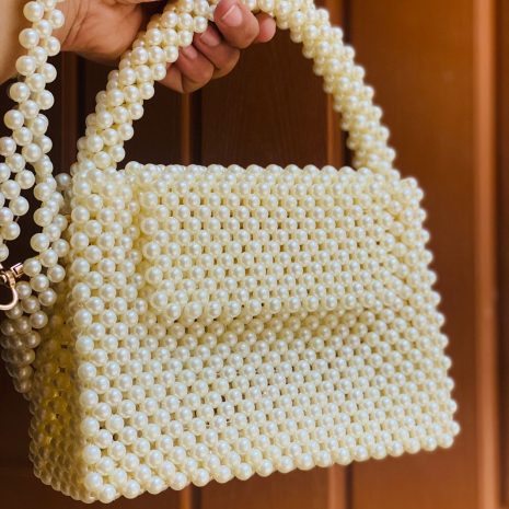 Handmade Pearl Beaded Bag Handmade Pearl Beaded Bag
