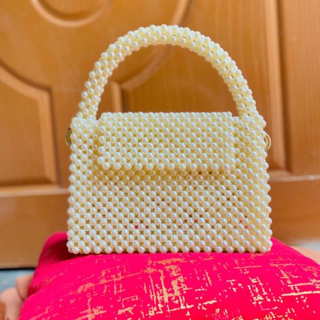 Handmade Pearl Beaded Bag by alif Handmade Pearl Beaded Bag by alif