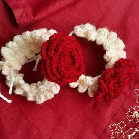 Handmade Rose Crochet Gajray for Special Occasions by Alif "Handmade Rose Crochet Gajray for Special Occasions by Alif