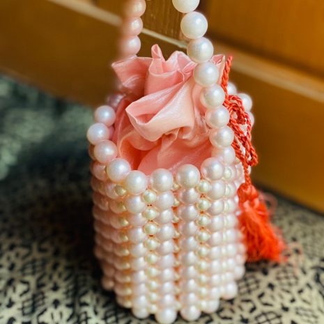 Pearl Beaded Bag with Elegant Tassel Pearl Beaded Bag with Elegant Tassel