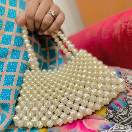 Semi-Circle Pearl Beads Bag for Special Occasions – Alif Semi-Circle Pearl Beads Bag for Special Occasions – Alif