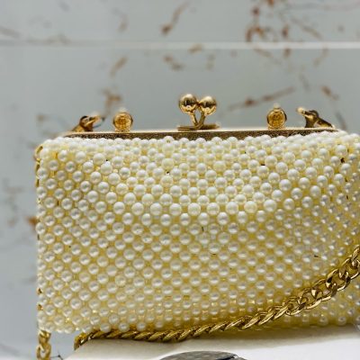 Elegant Handmade Pearl Beaded Clutch for Special Occasions – Alif