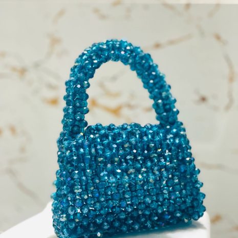 Handmade Glass Crystal Beaded Handbag for Glamorous Evenings Handmade Glass Crystal Beaded Handbag for Glamorous Evenings