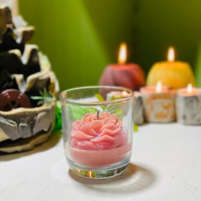 Handmade Floral Glass Scented Candles