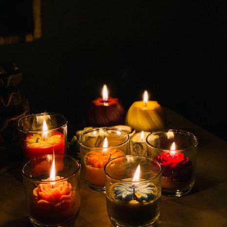 Handmade Floral Glass Scented Candles Alif Handmade Floral Glass Scented Candles Alif